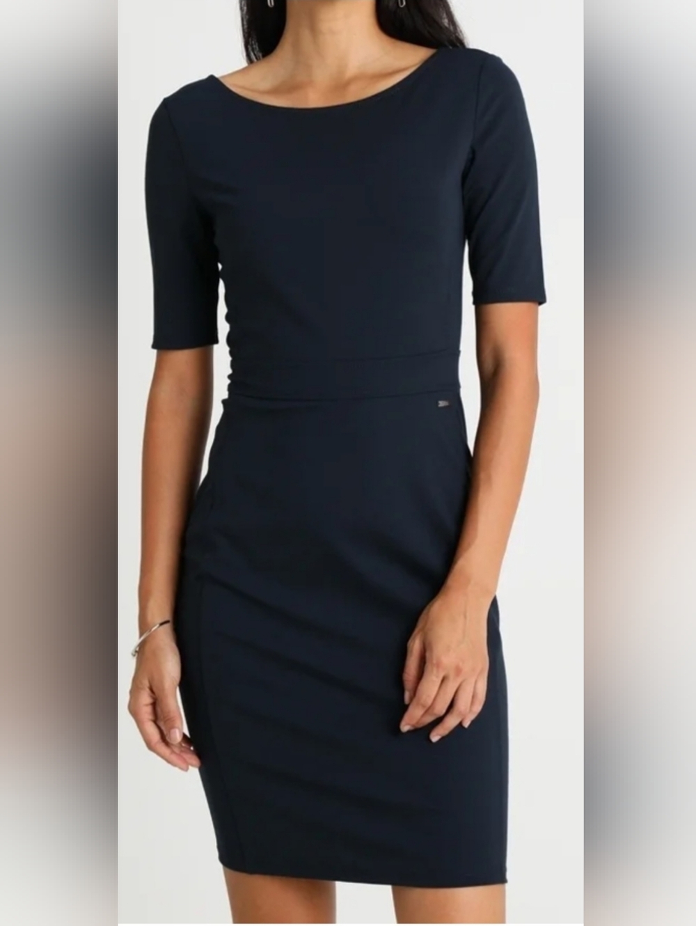 Armani Exchange Dark Blue Midi Sheath Dress
